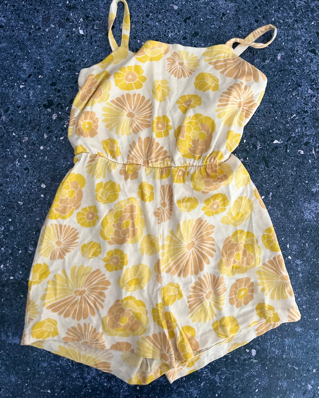 Zara white & yellow printed  jumpsuit 8Y