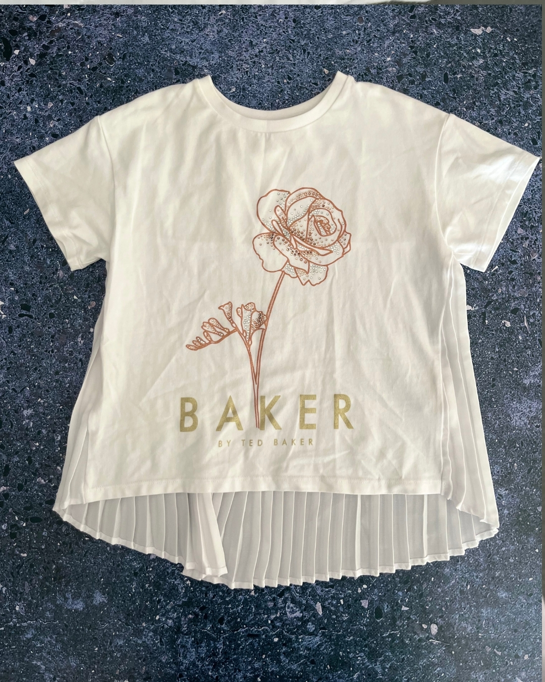 Ted Baker white top with pleated design 6Y