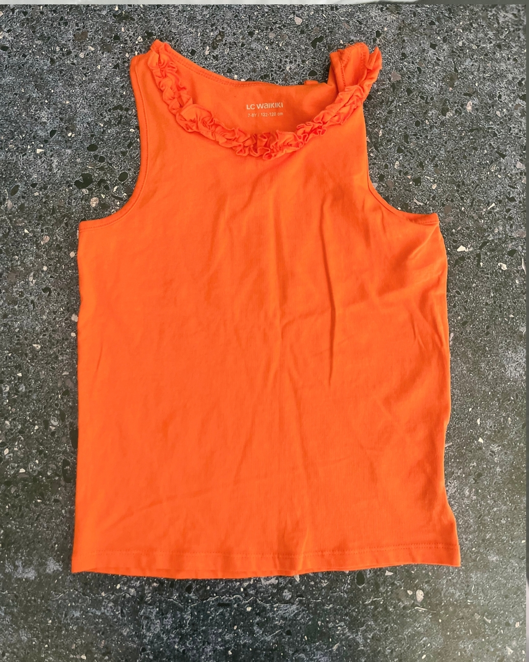 LC Waikiki orange sleeveless top 7/8Y