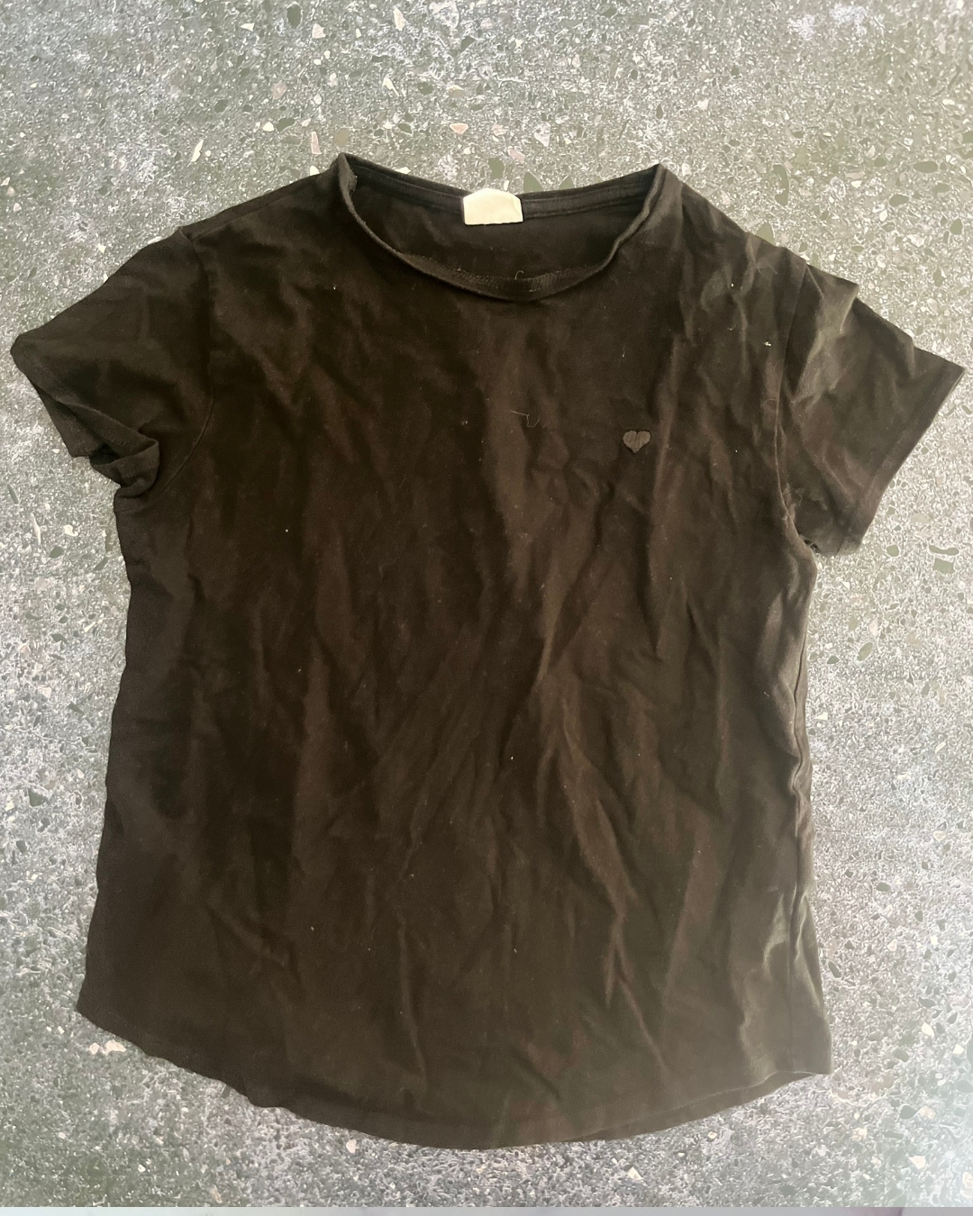 Zara black top with embroidered heart 10Y