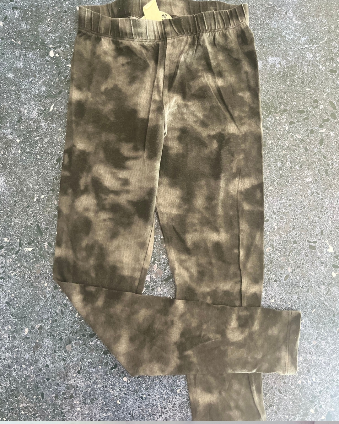 H&M black and grey tie dye leggings 10/11Y