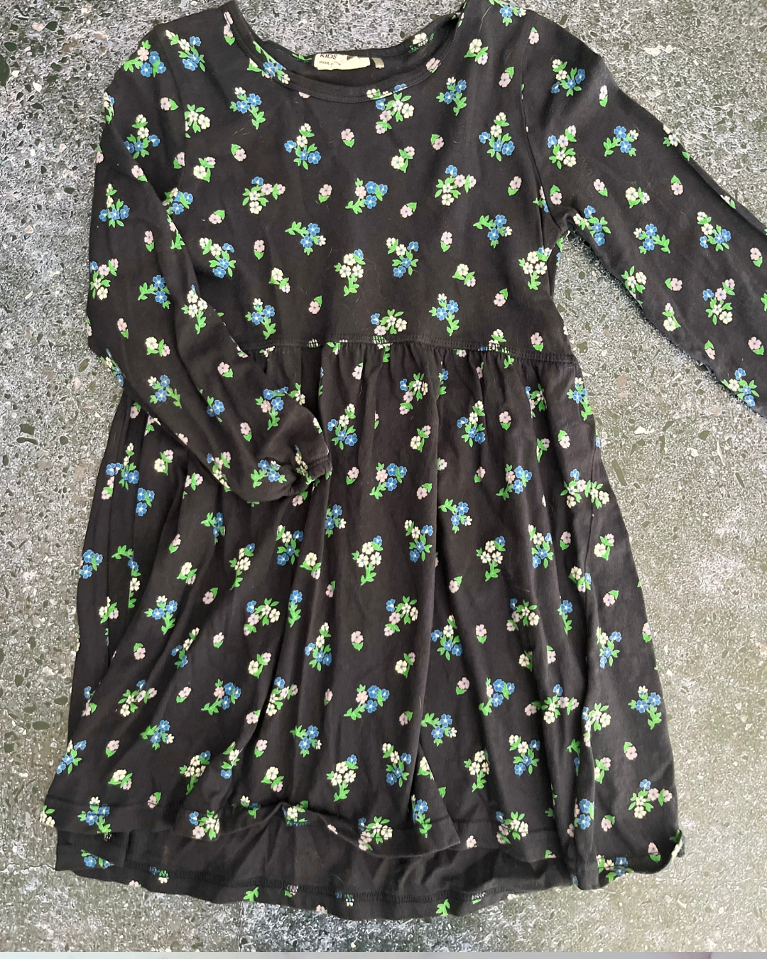 Cotton On navy blue floral print dress 6Y