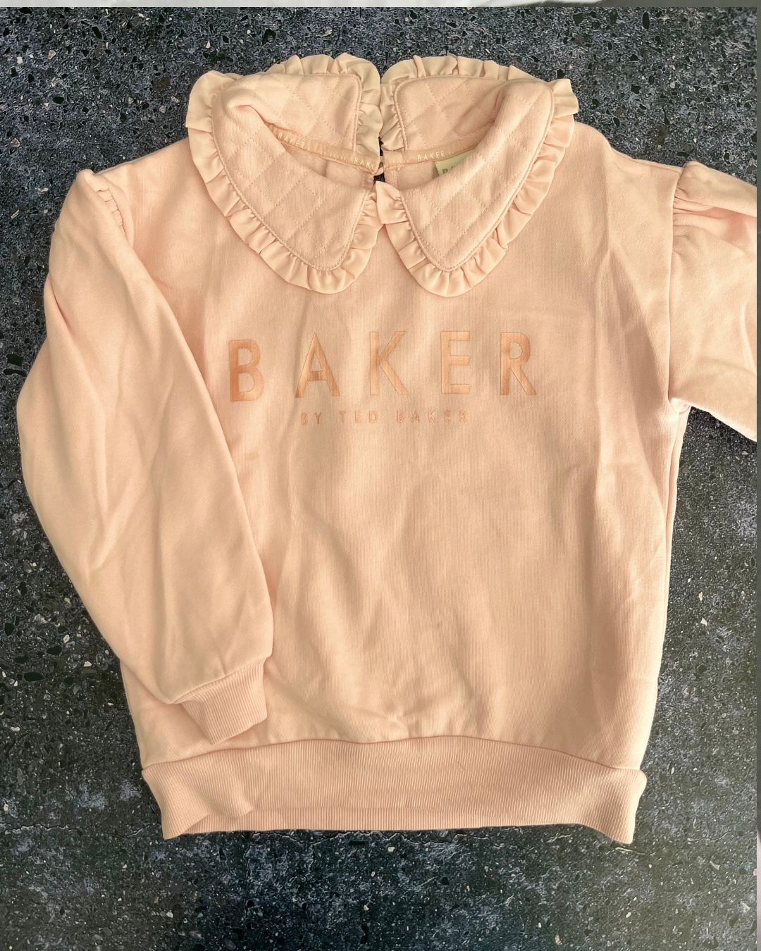 Ted Baker pink sweatshirt with bib collar 6Y