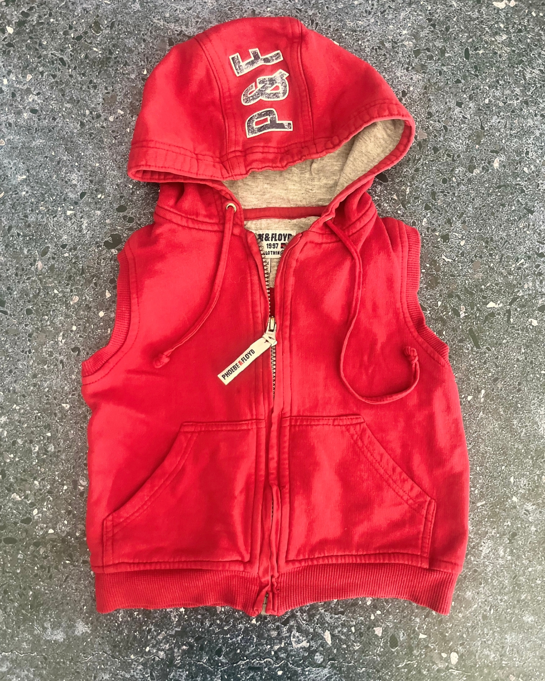 Phoebe & Floyd red hooded sweater 18/24M