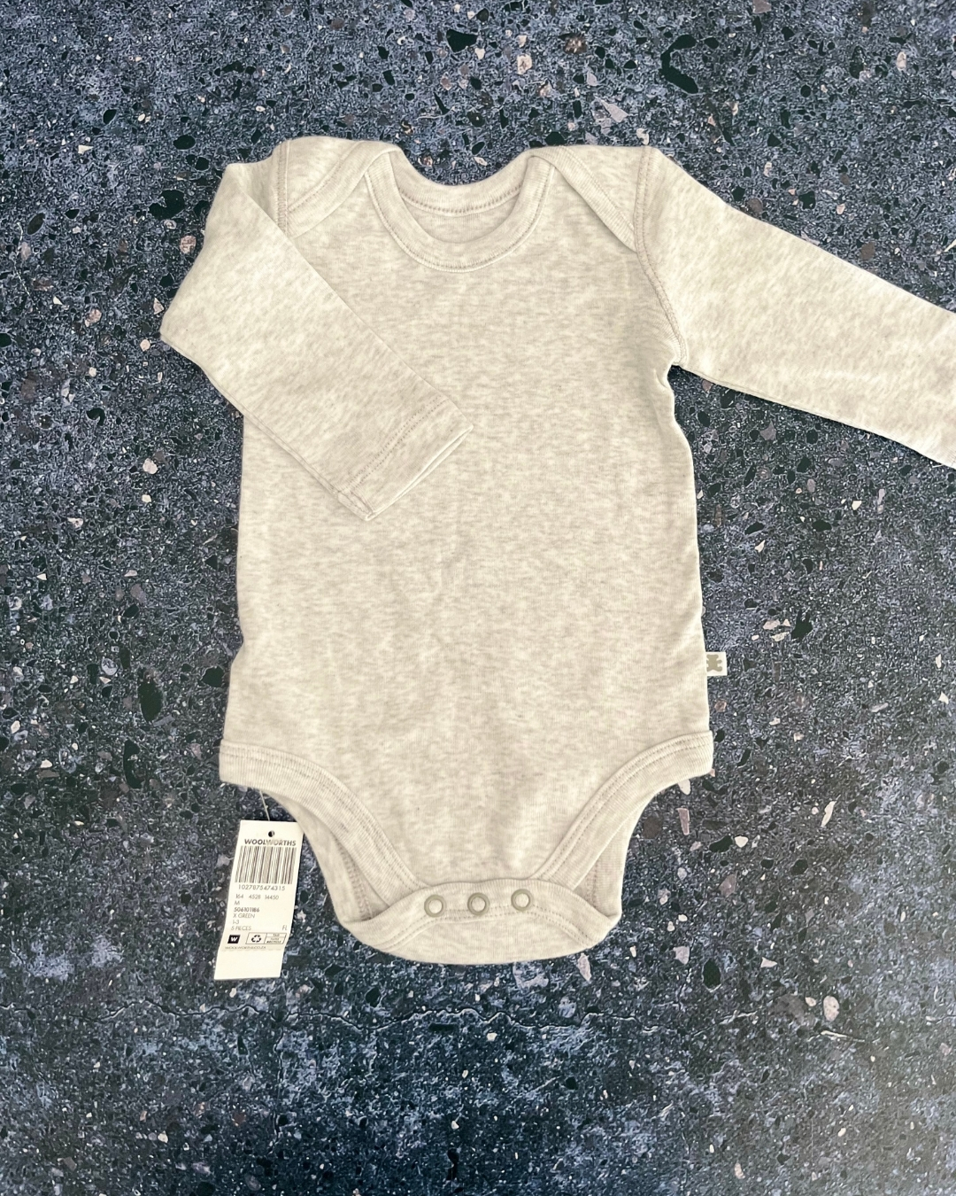 *NEW* Woolworths grey melange baby grow 1/3M