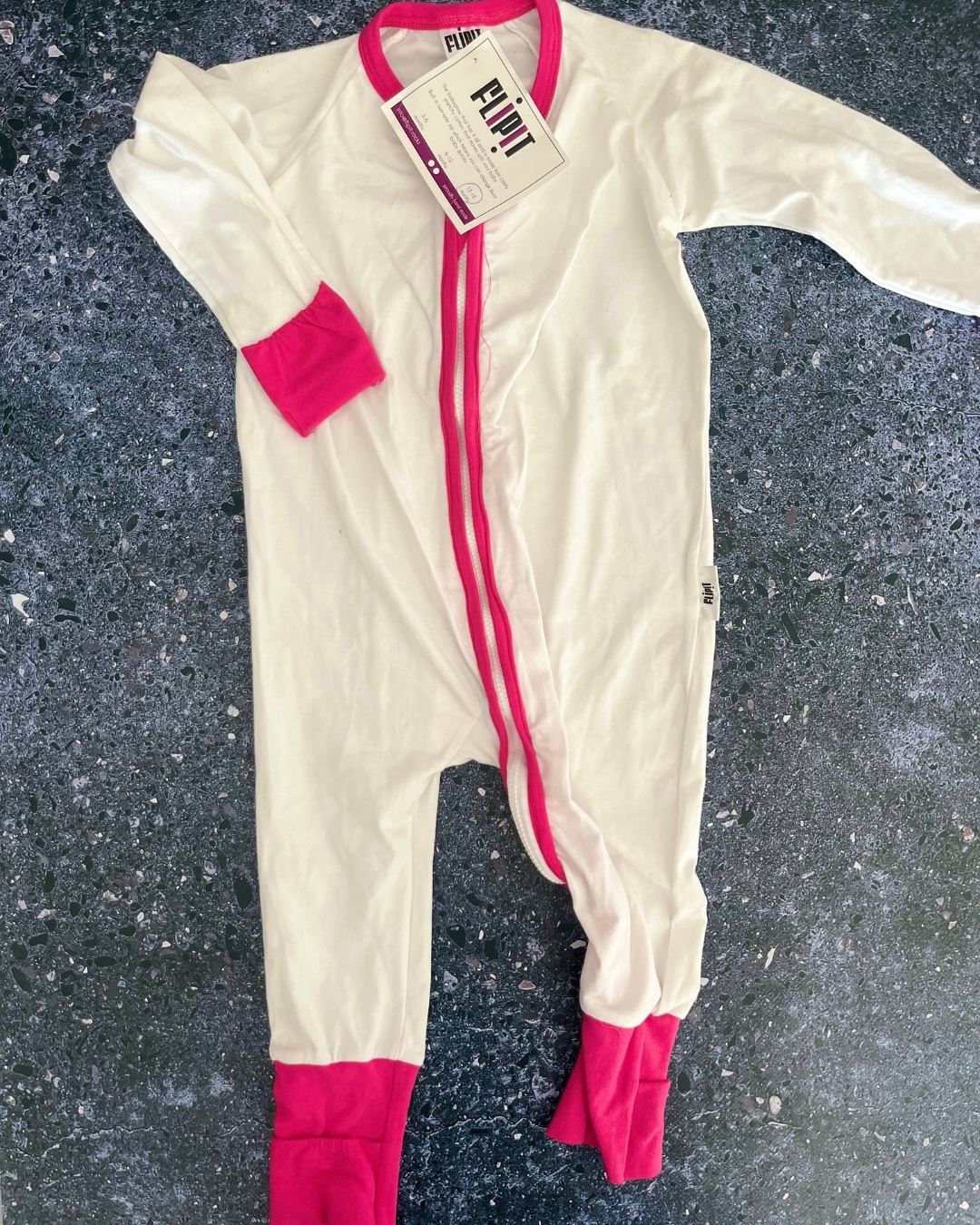 *NEW* Flipit white and pink onesie 12/18M