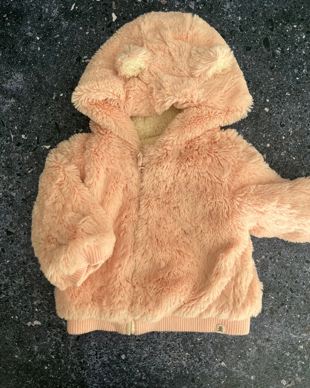 Woolworths pink fleece hooded jacket 6/12M