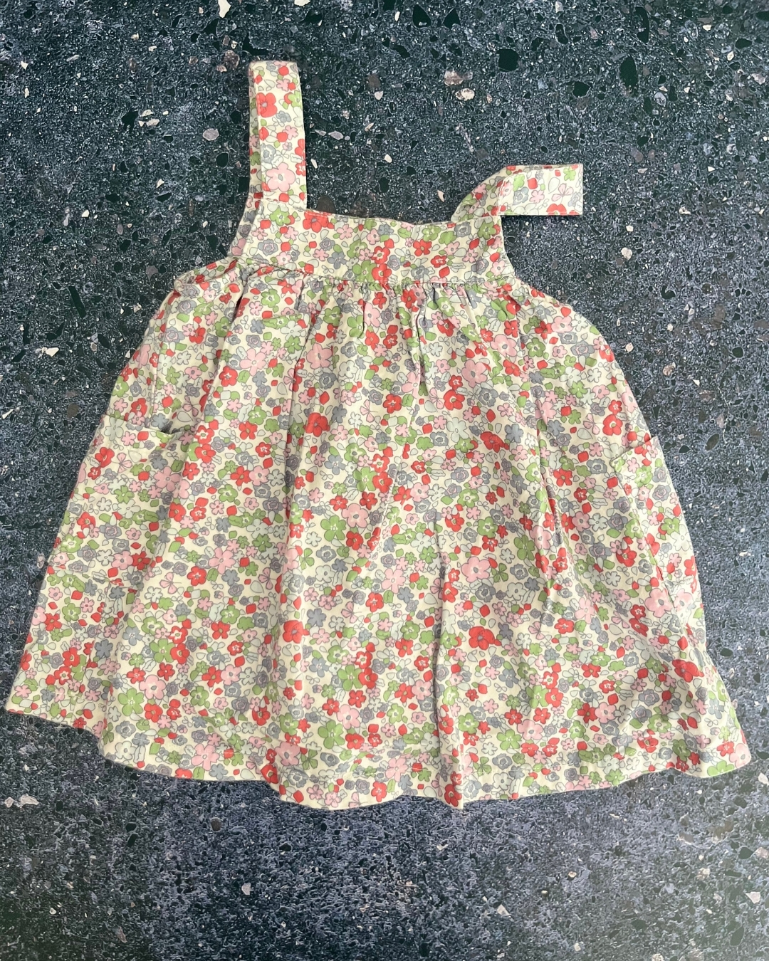 Cotton On grey floral dress 6/12M