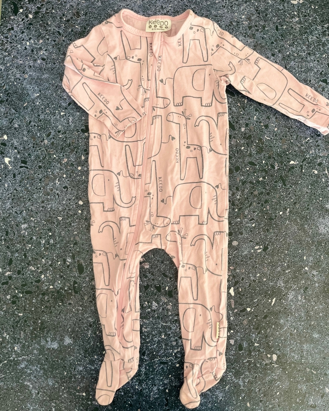 Keedo pink dinosaur onesie 9/12M