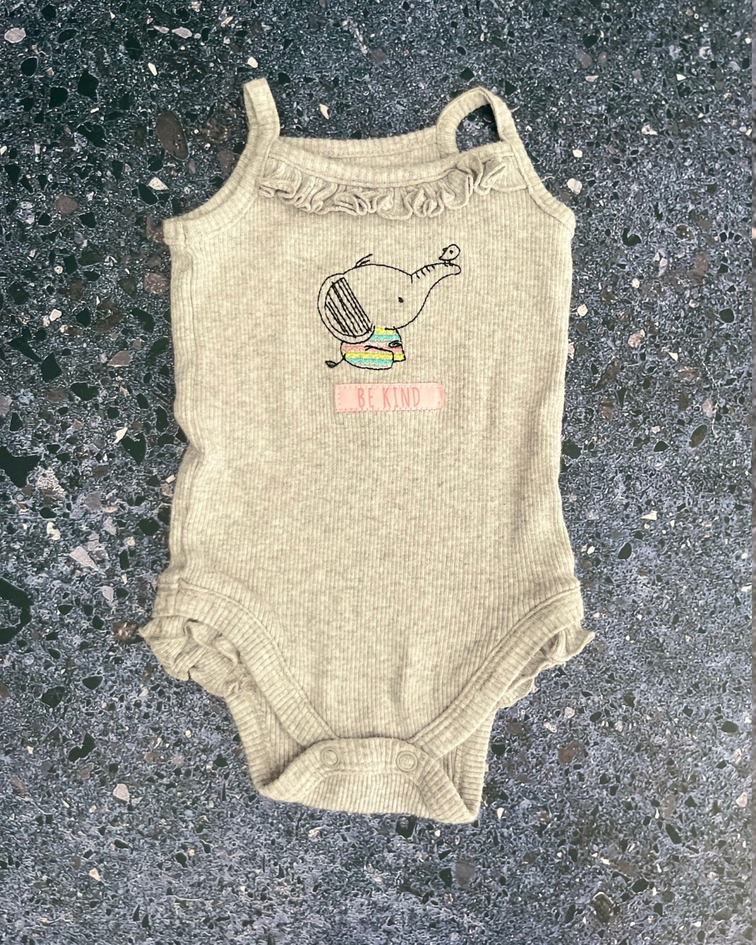 Woolworths grey ribbed baby grow Newborn