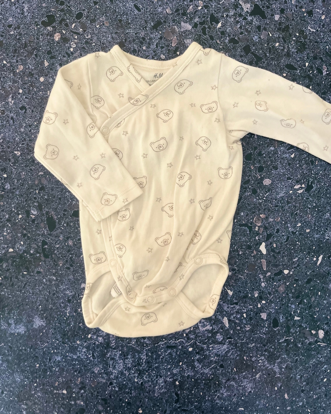 H&M white bear baby grow 2/4M