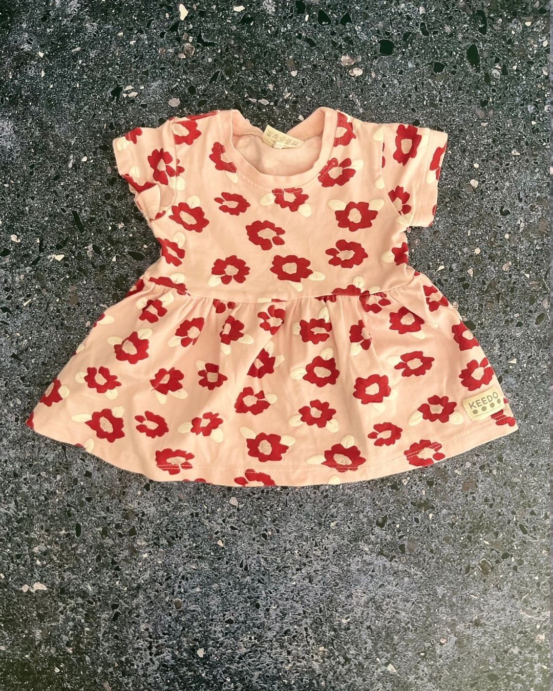 Keedo pink floral dress 0/3M