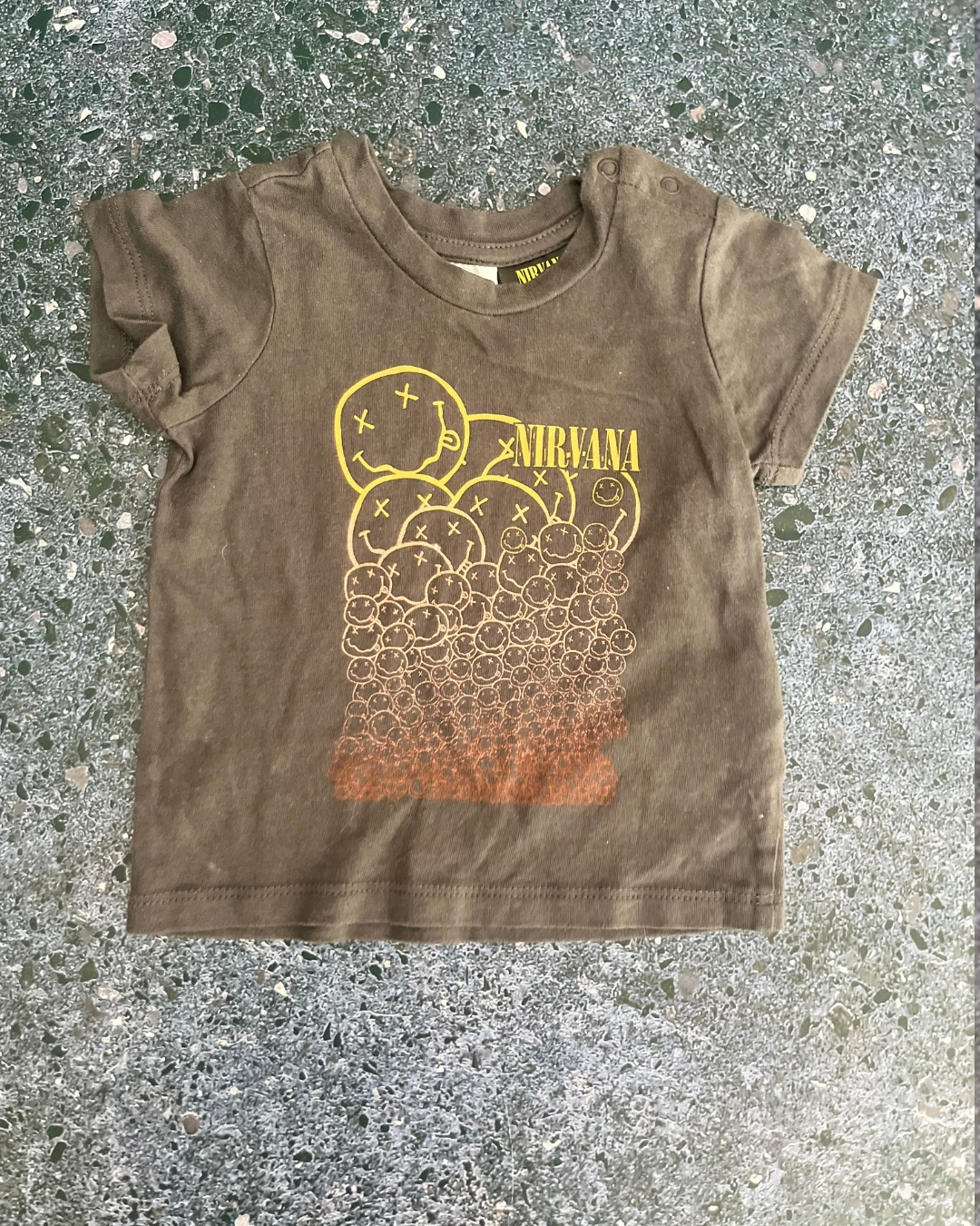 Cotton On grey Nirvana T-shirt 0/3M