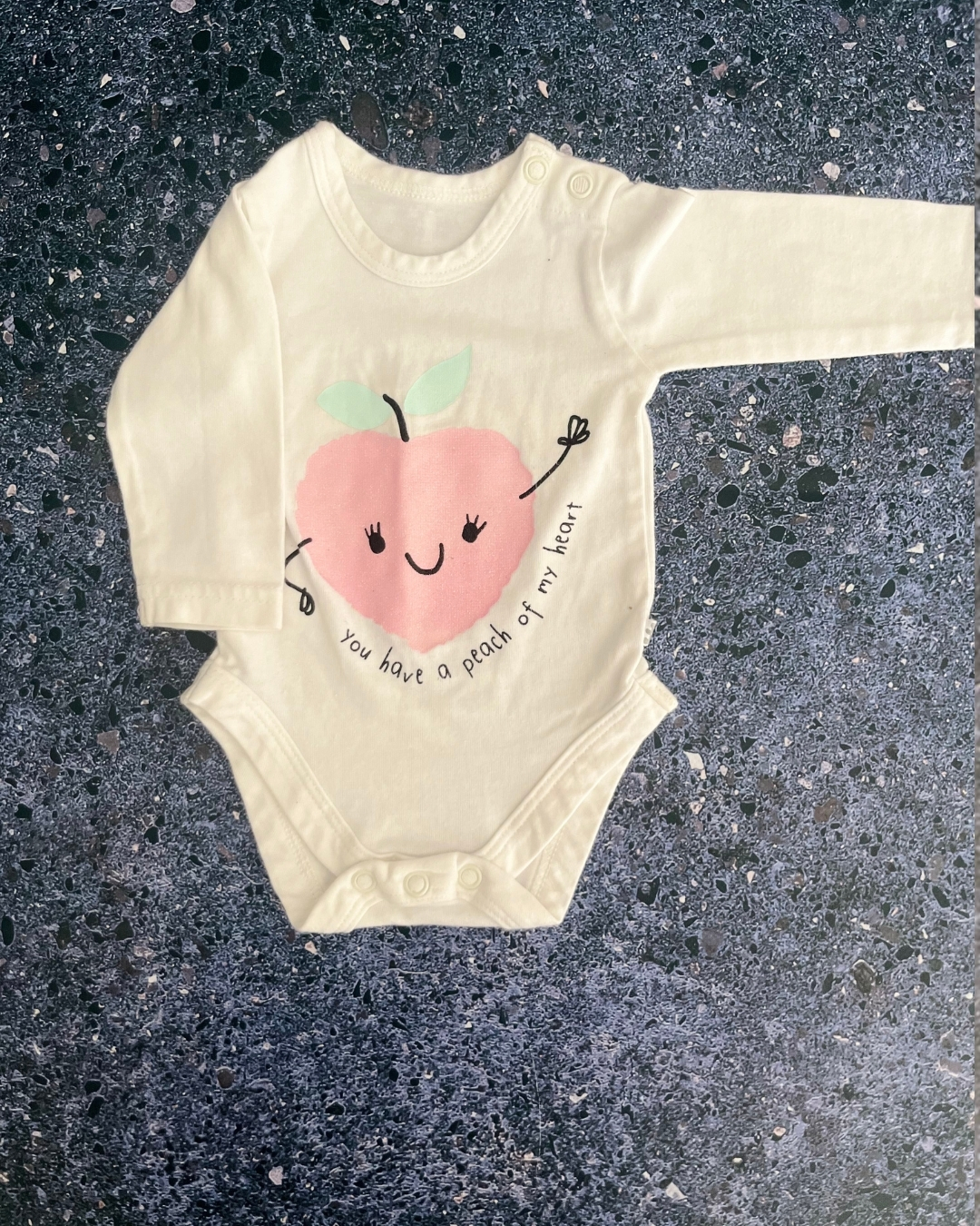 Woolworths white Peach baby grow Newborn