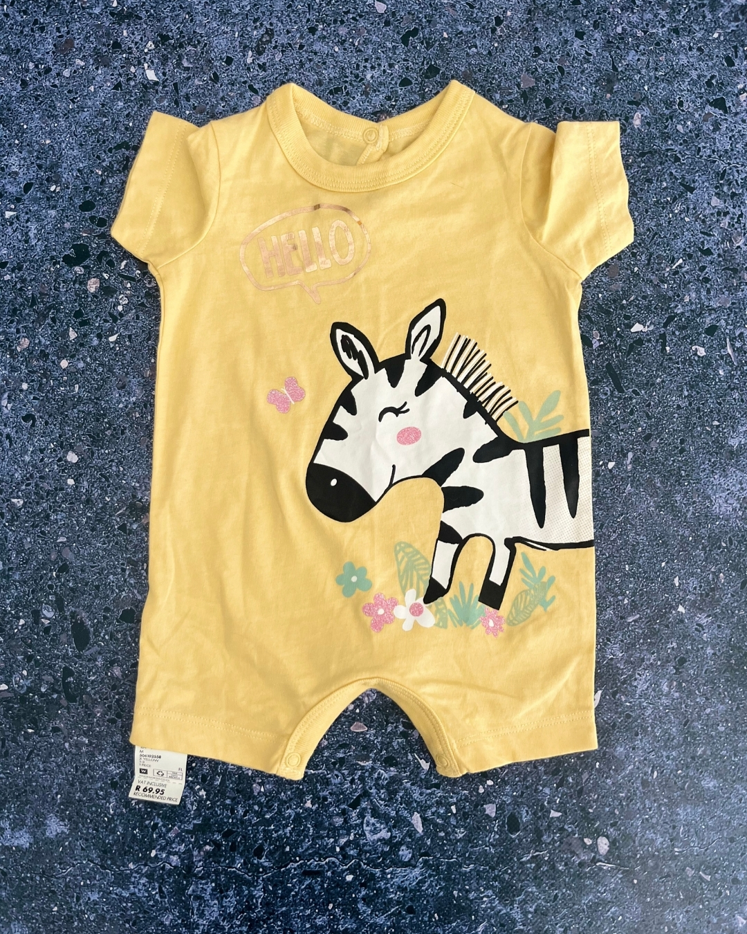 *NEW* Woolworths yellow zebra romper 1/3M