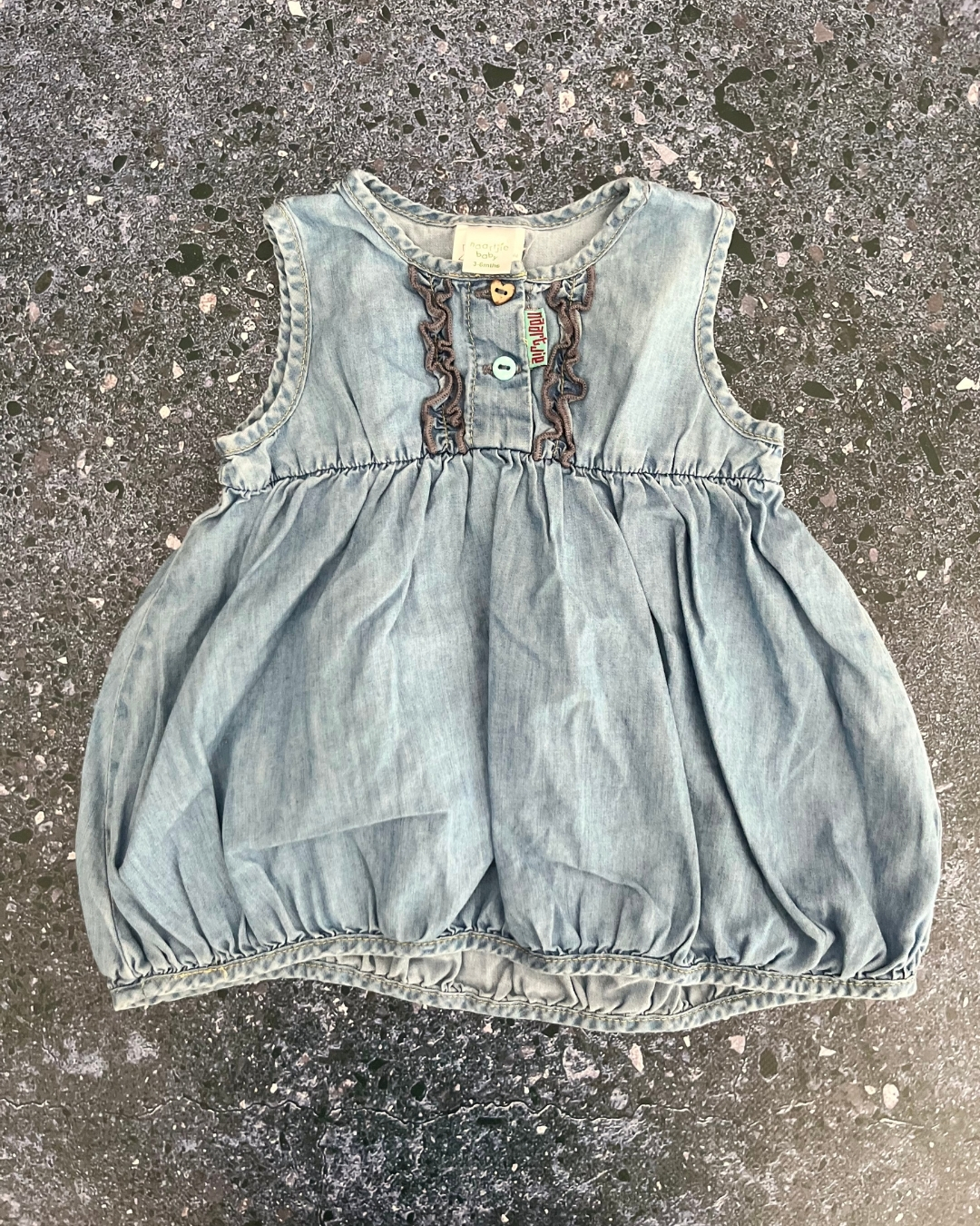 Naartjie blue denim dress 3/6M