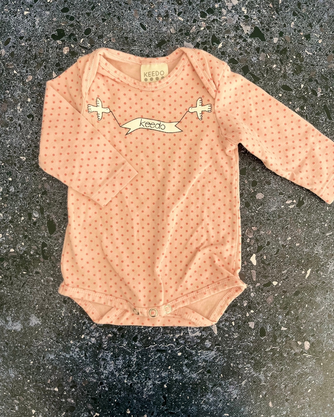 Keedo pink polka dot baby grow 0/3M