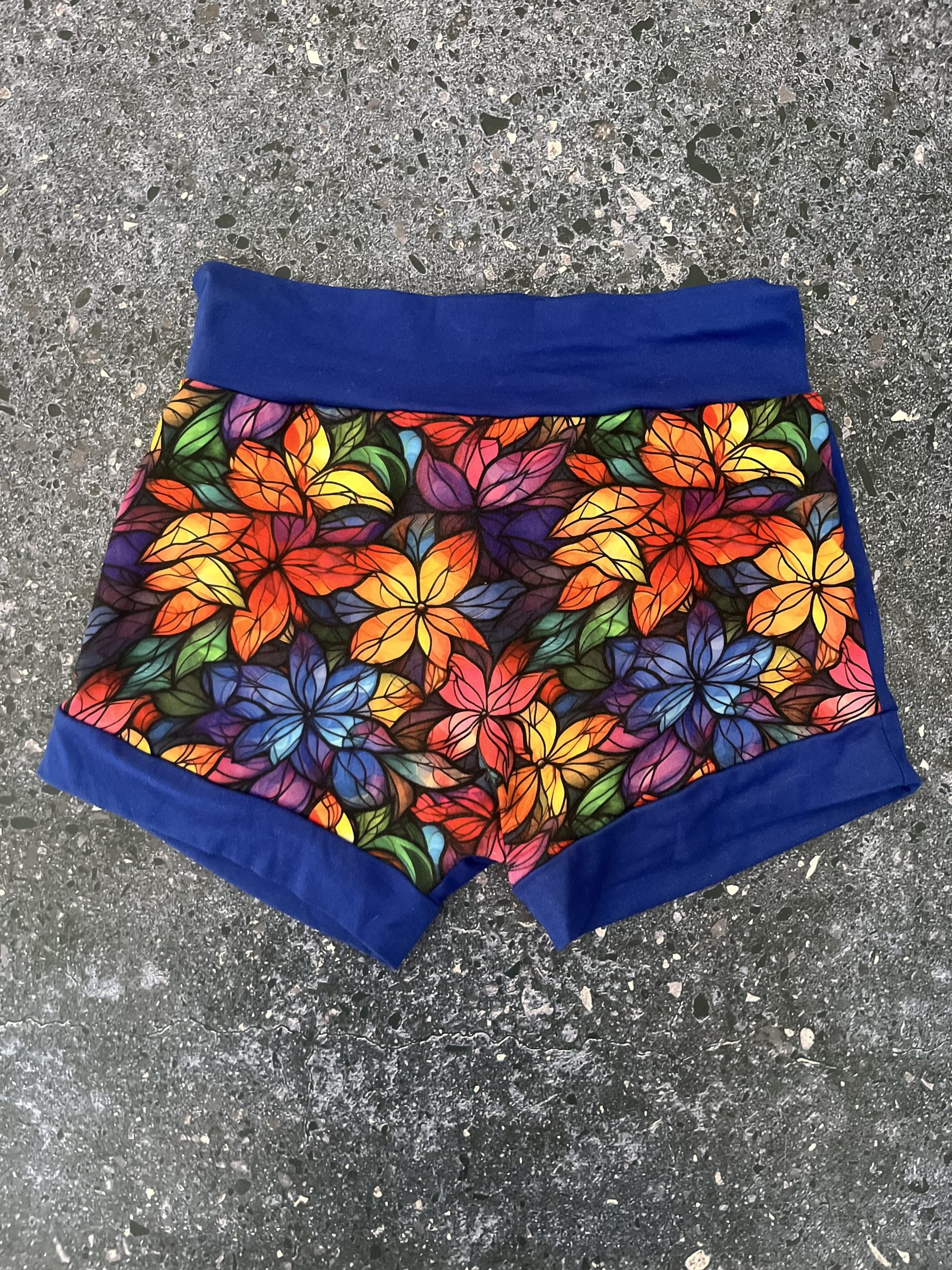 Blue floral shorts 11/12Y