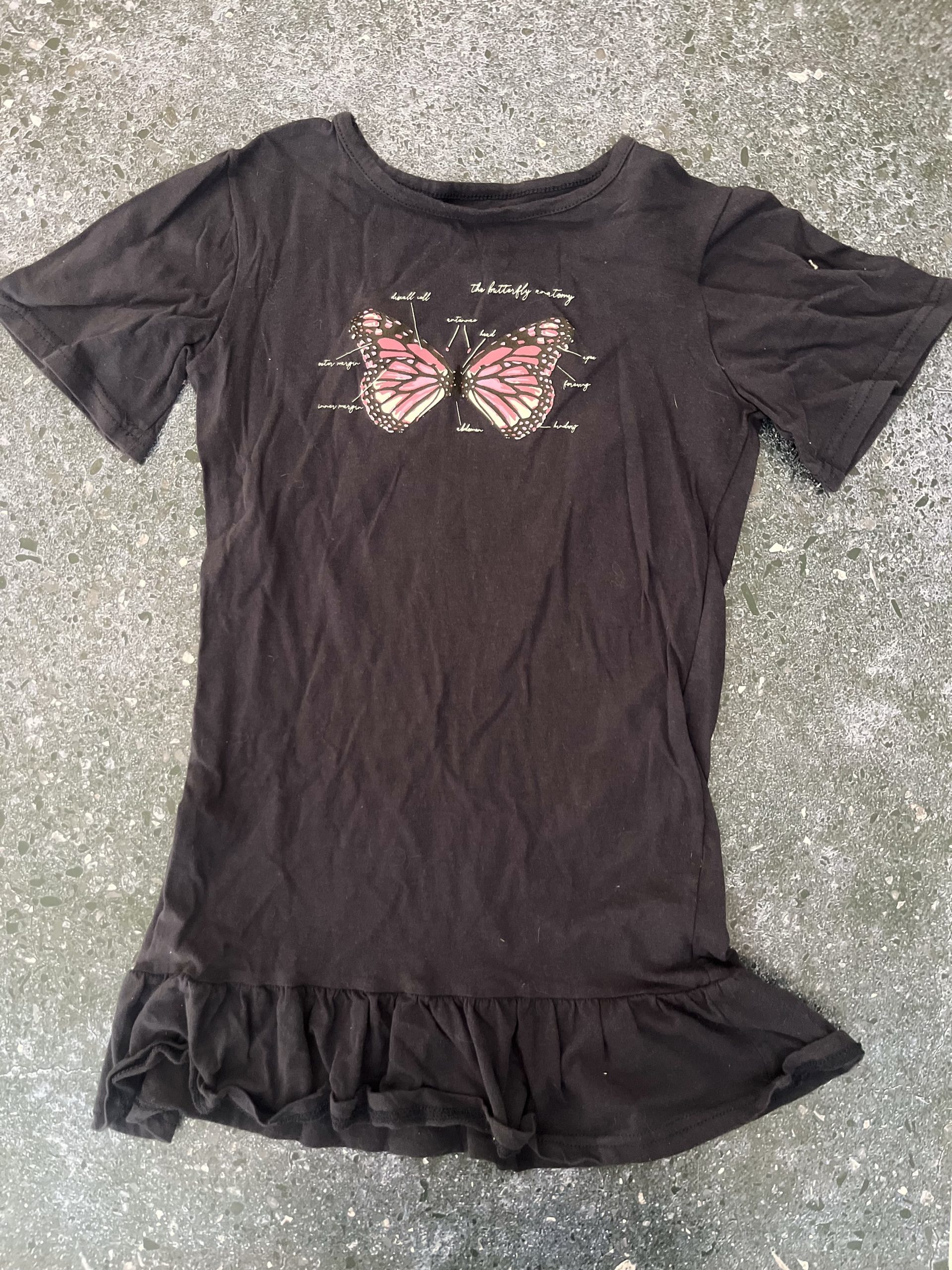 Navy butterfly dress 7/8Y