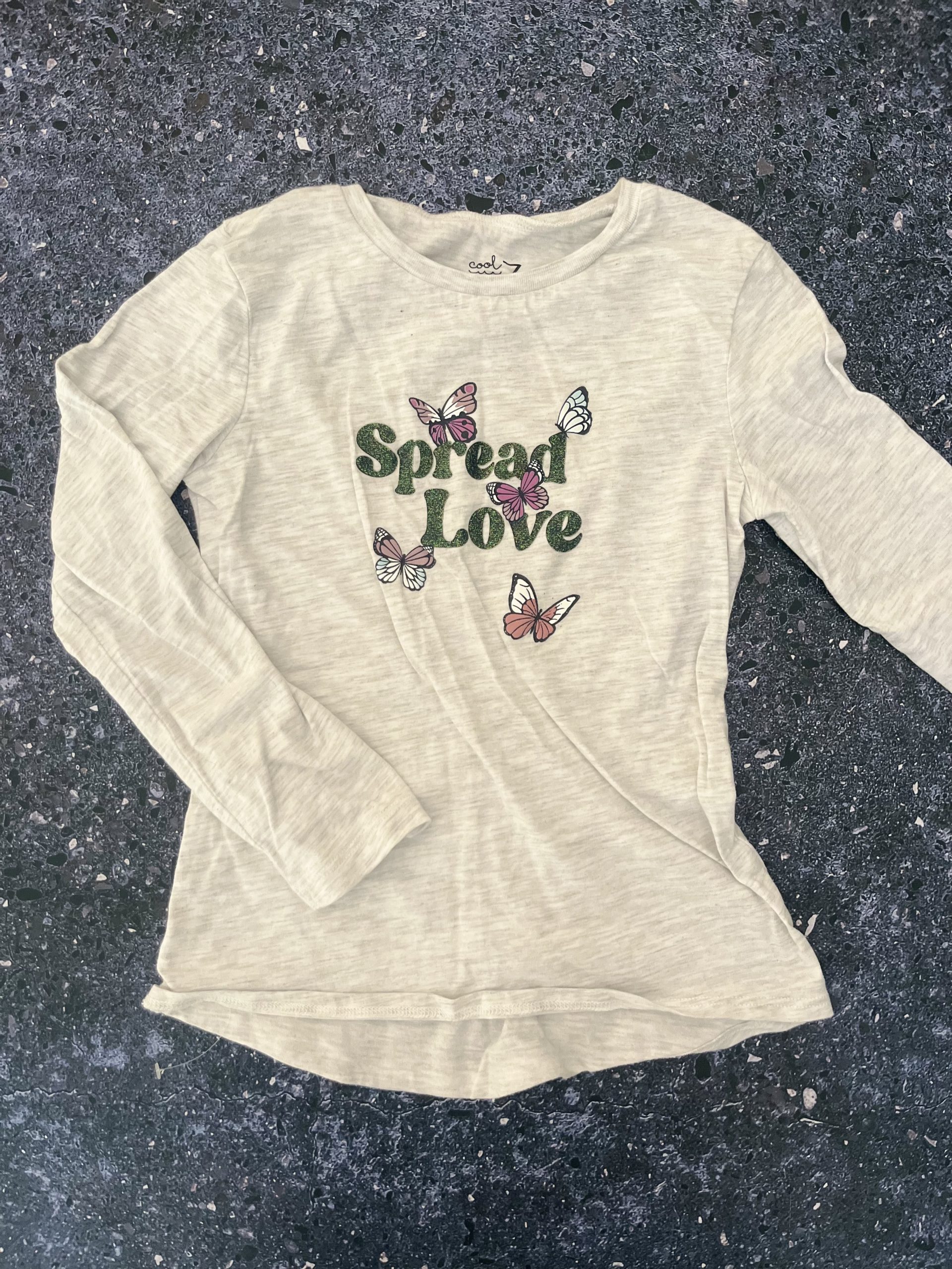 Woolworths grey Spread the Love long sleeve top 7Y