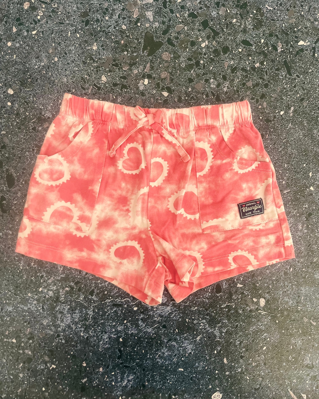 Naartjie pink tie dye shorts 4/5Y