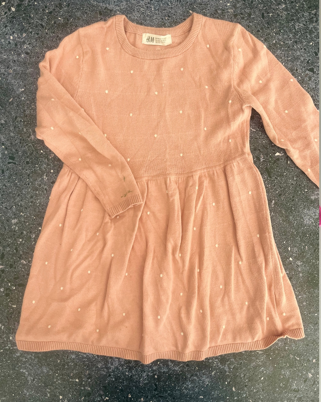 H&M pink bobble dress 2/4Y