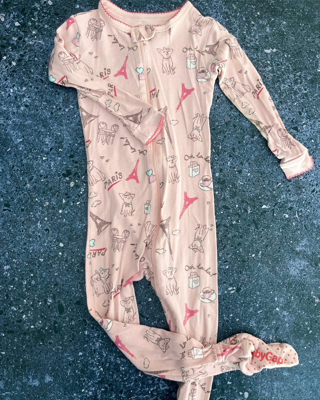 Gap pink Paris onesie 3Y