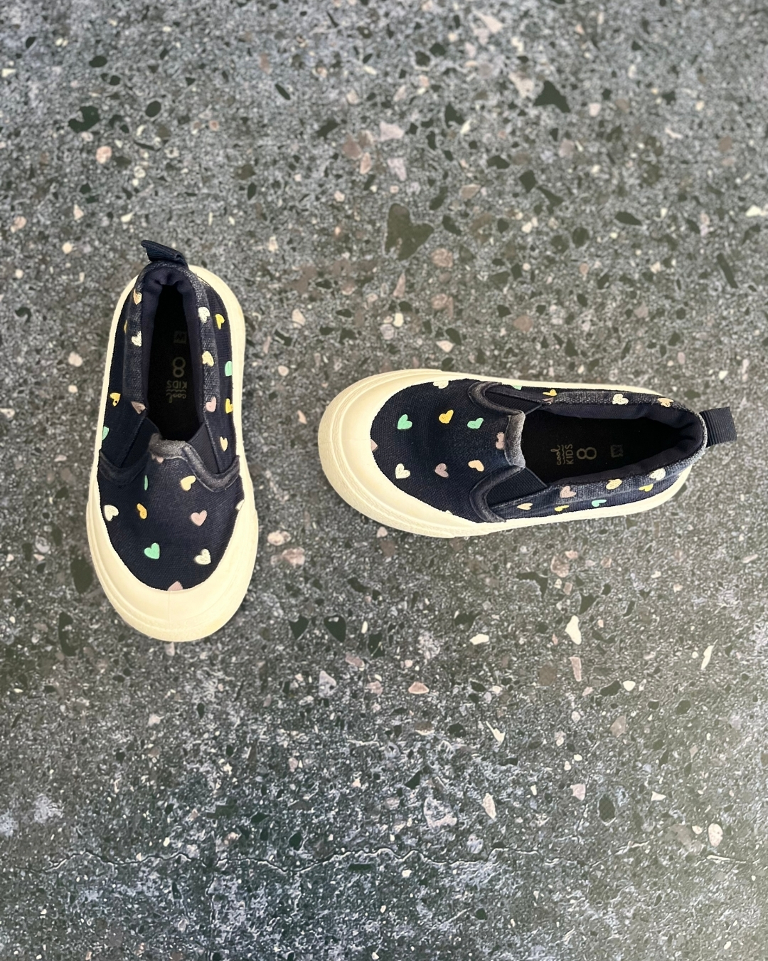 Woolworths blue hearts slip-on shoes Size 8