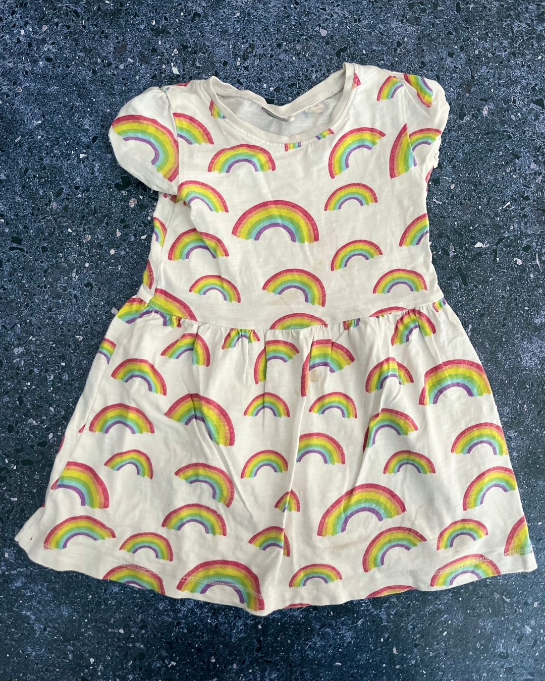 Next beige rainbow dress 18/24M