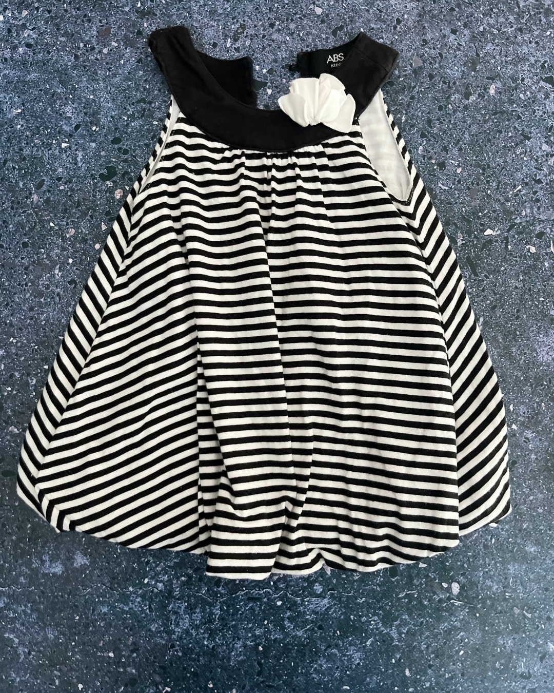 ABS black and white striped dress 3Y