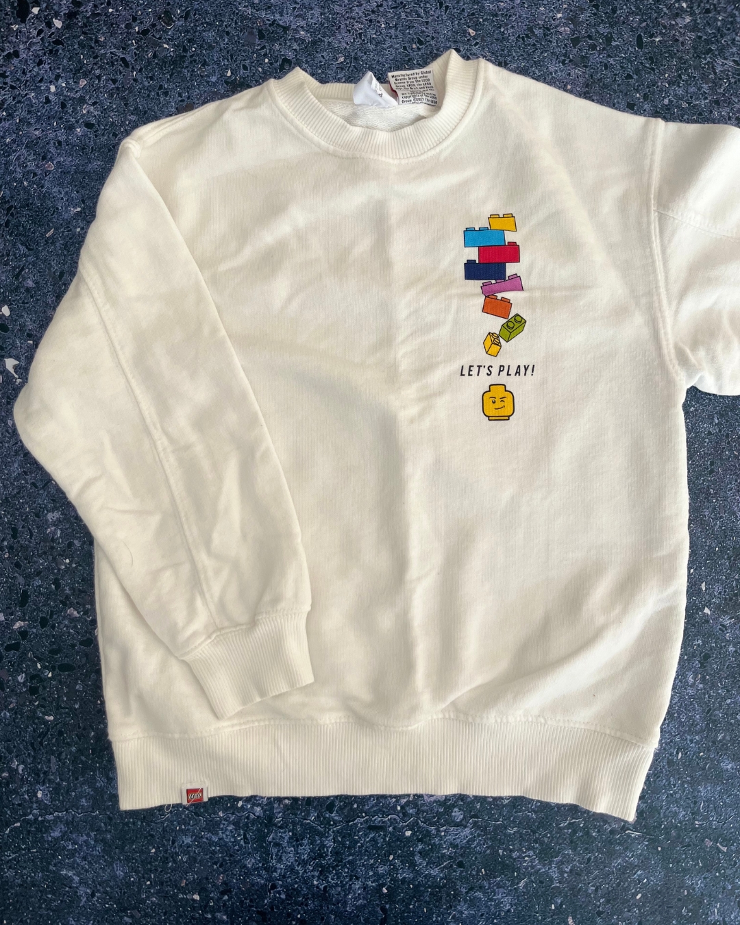 Zara white Lego sweater 7Y