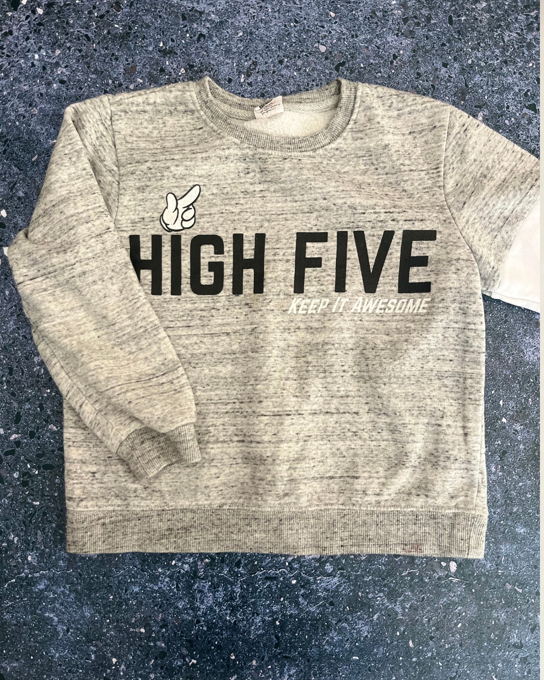 Disney grey melange High Five sweater 8Y