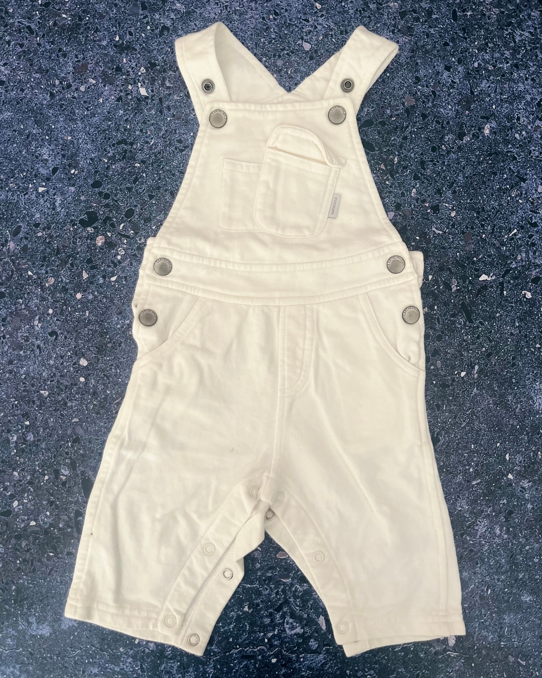 Earth Child white denim dungarees 3/6M