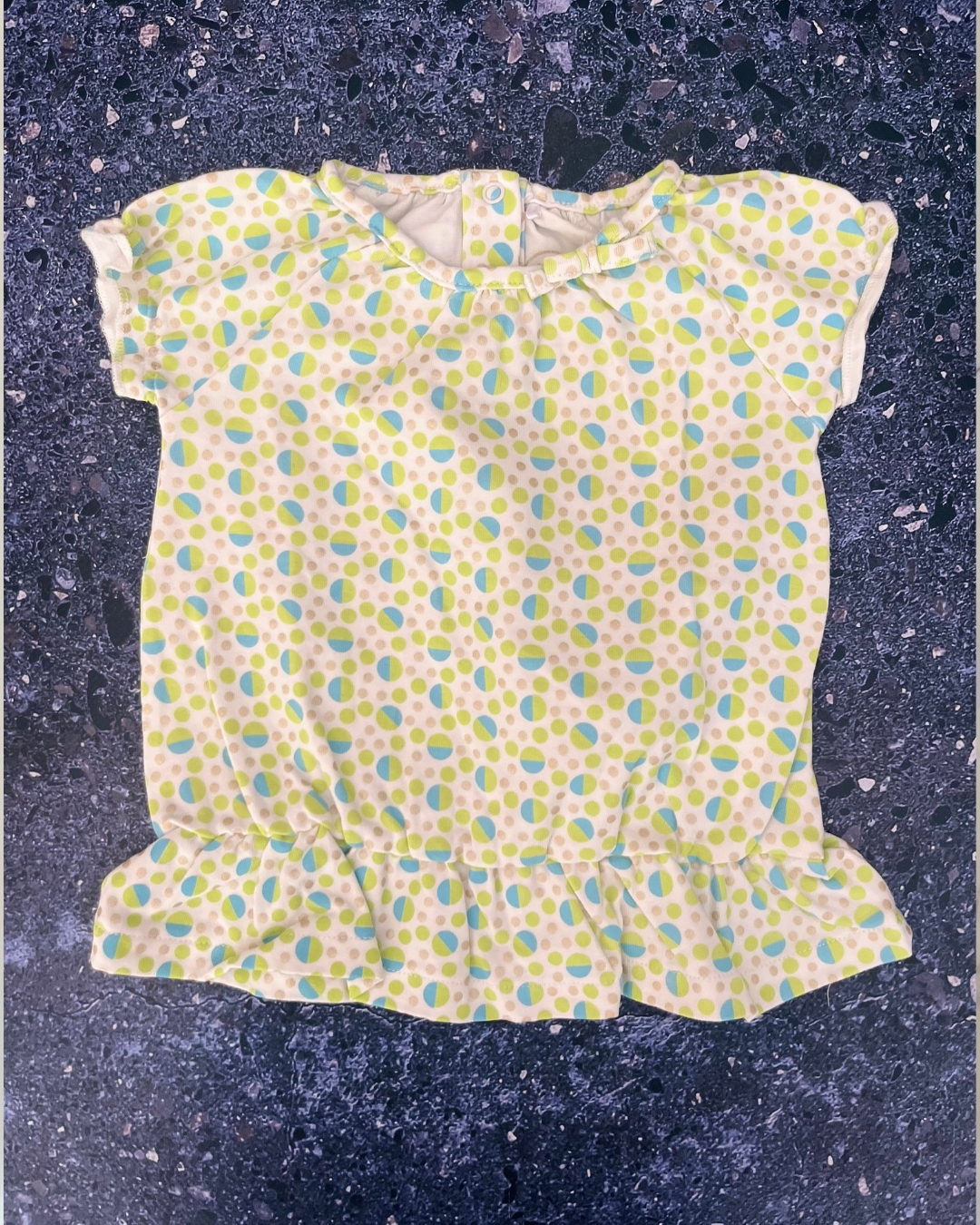 JBC white dress with green/blue orbs 3M