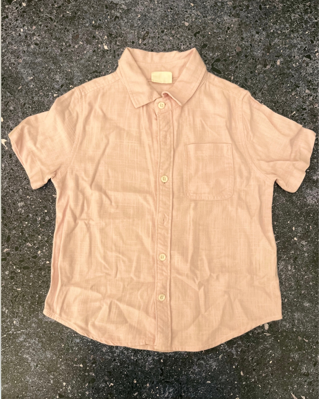 Cotton On pink linen collared shirt 4Y