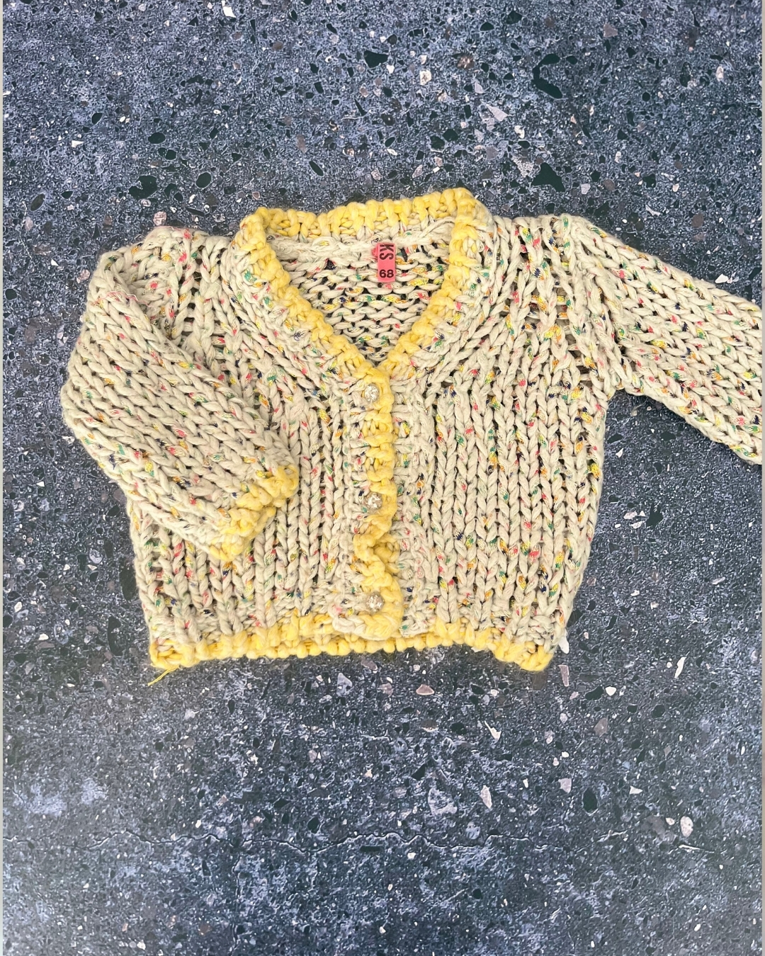 CKS grey multi coloured knitted cardigan 6M