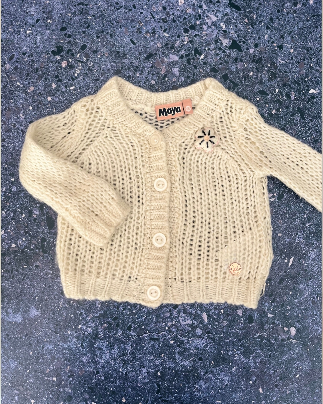 Maya white knitted cardigan 12M