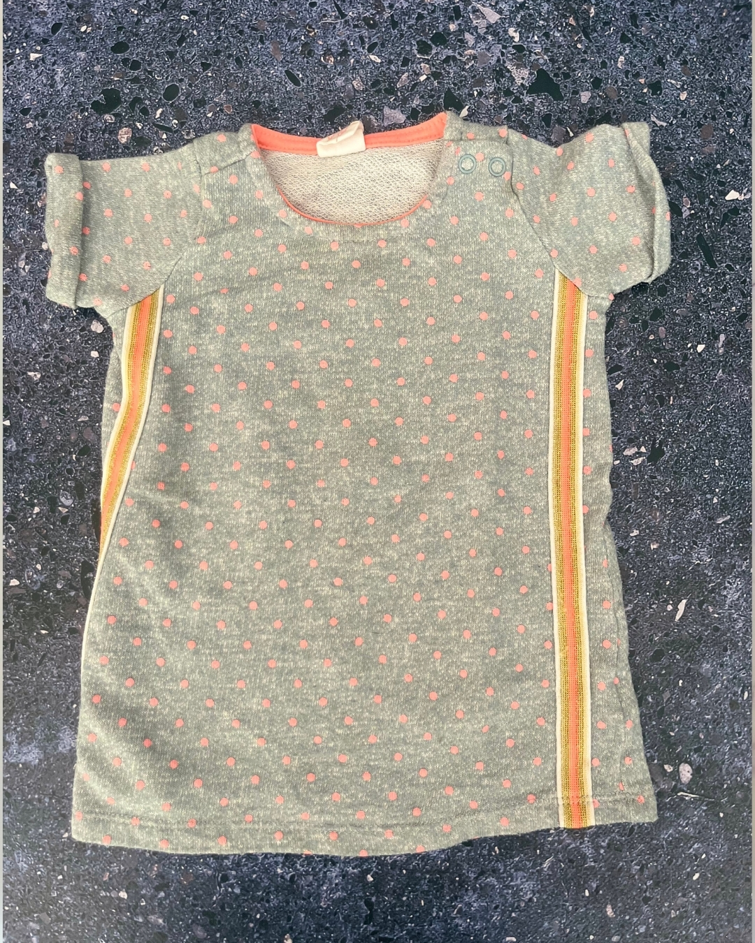 Hema grey and pink polka dot top 12M