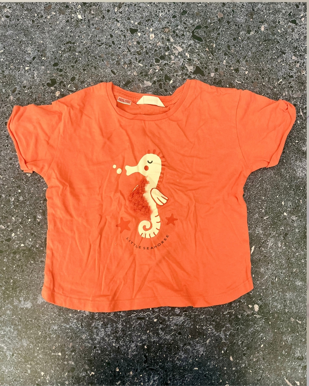 MNG pink seahorse print top 2/3Y