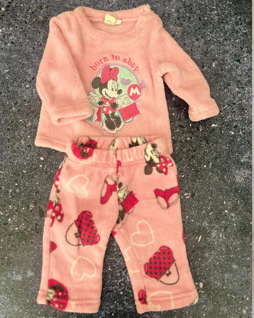 Disney pink fleece Minnie Mouse pajama set 3M