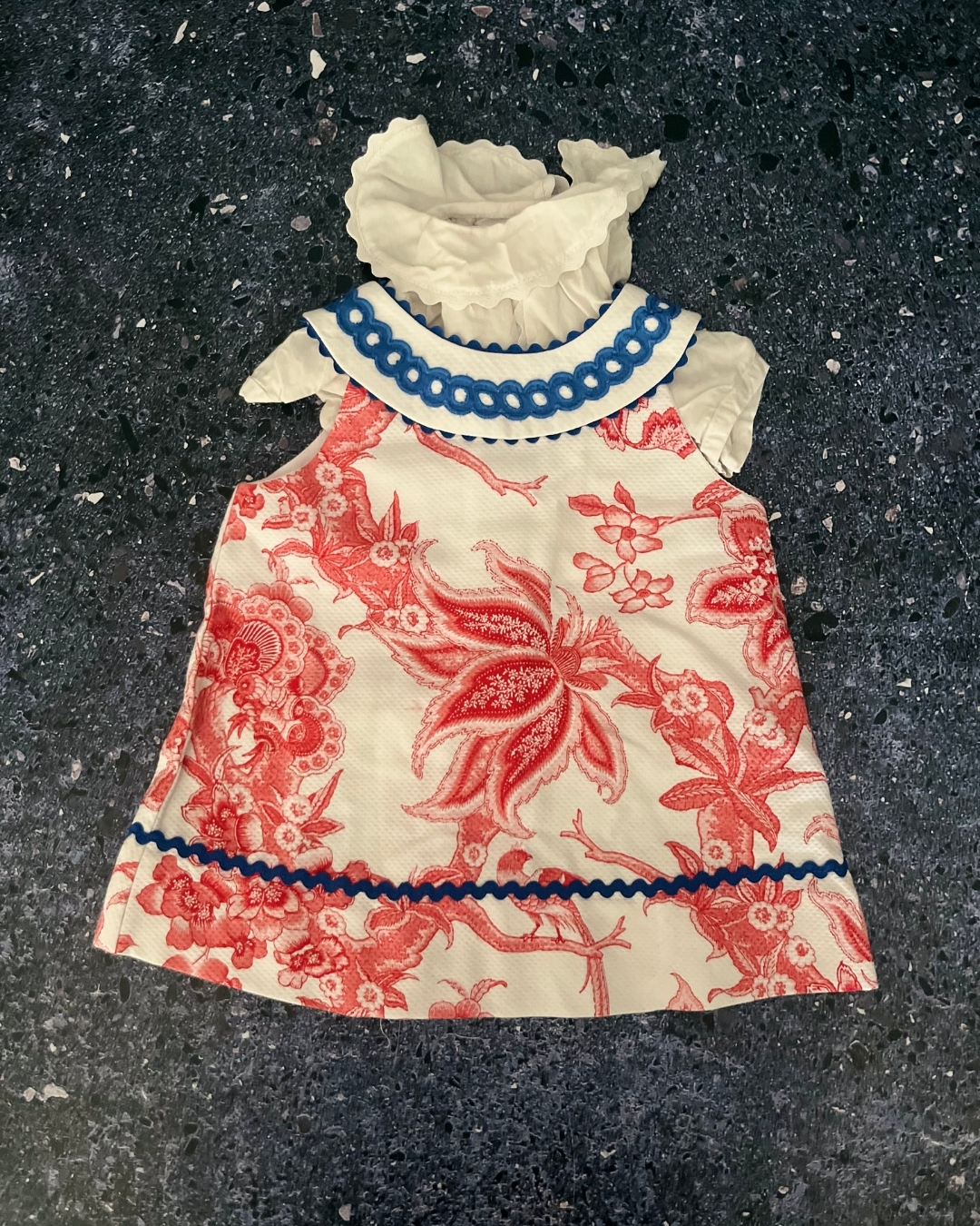 La Coqueta white and red floral dress 3M