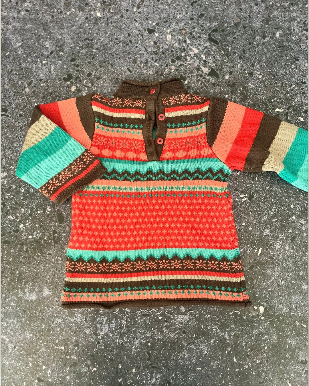 Orchestra red and blue patterned sweater 9M