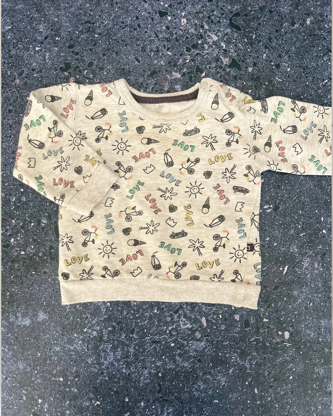 Zeeman grey Love sweater 12M