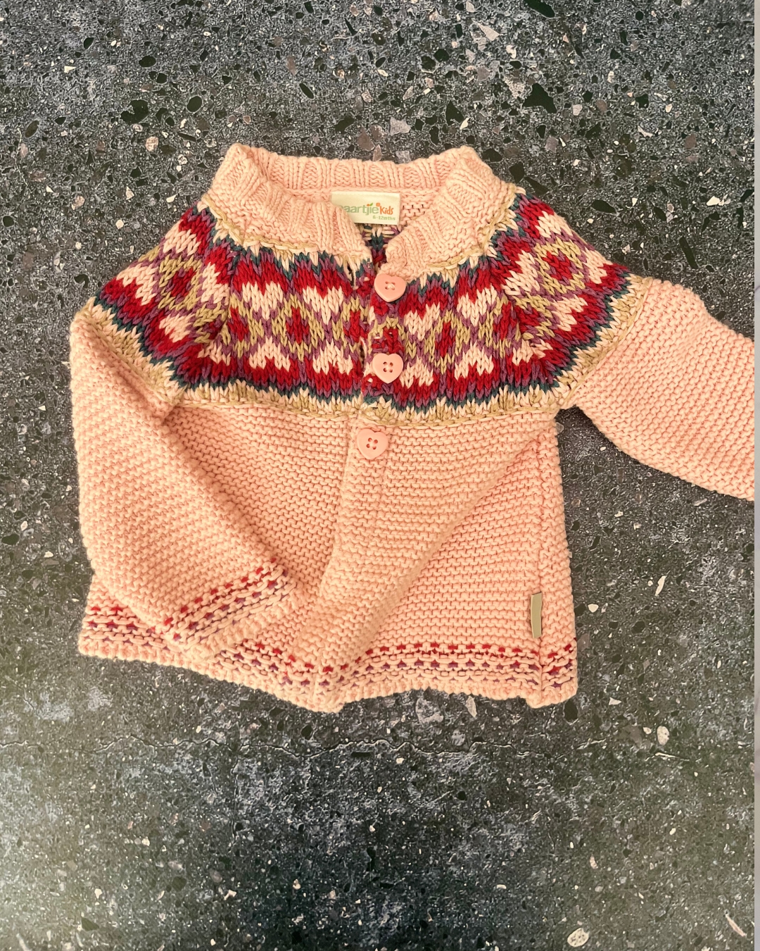 Naartjie pink knitted cardigan 6/12M