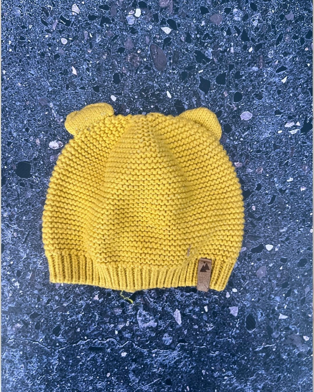 Yellow knitted beanie One Size