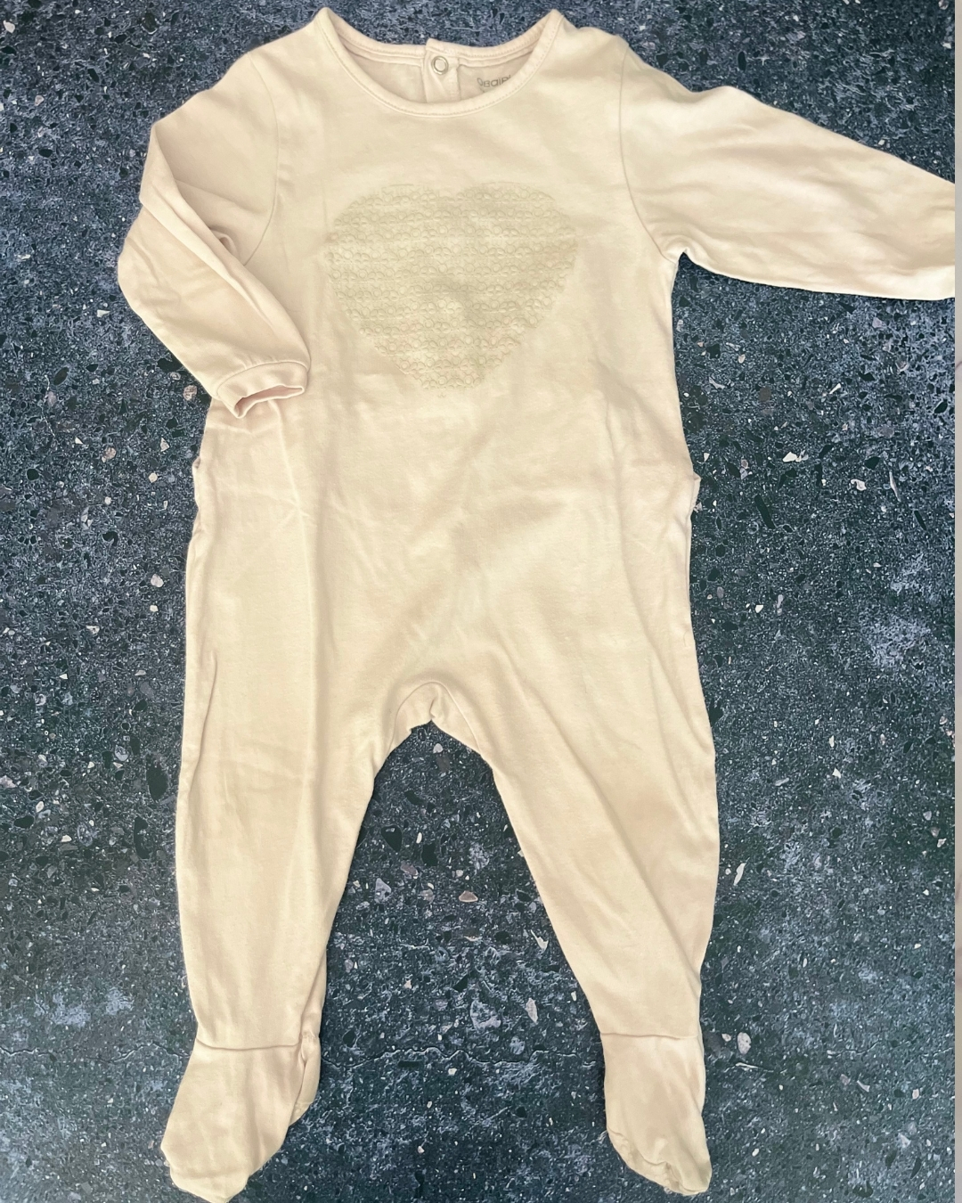 Obaibi pink heart onesie 12M