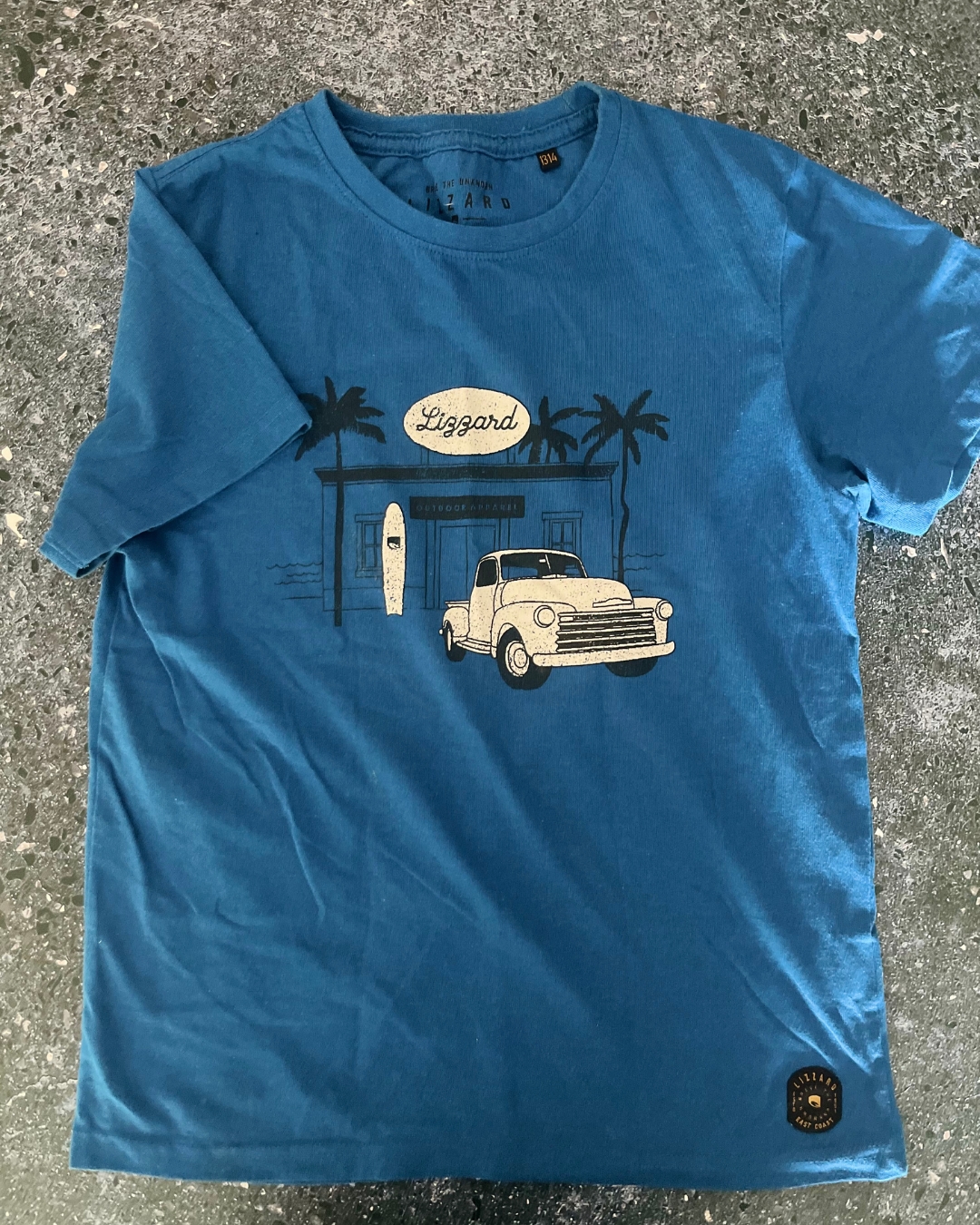 Lizzard blue car T-shirt 13/14Y