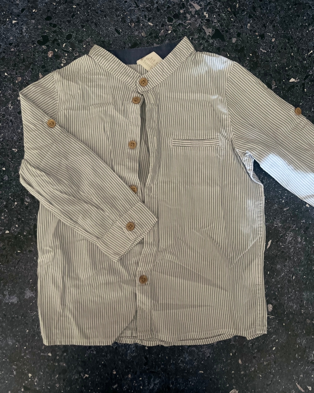 H&M blue striped collared shirt 18/24M
