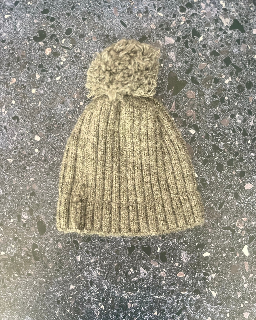 Woolworths grey knitted bobble beanie 12/24M