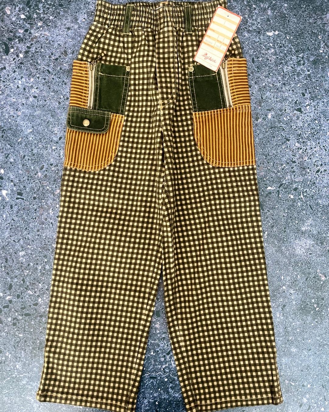 *NEW* Sigikid green checked pants 6Y